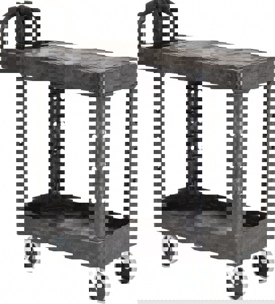 Flat Shelf Utility Cart, Plastic, 2 Shelves, 500 lb Capacity, 19.19